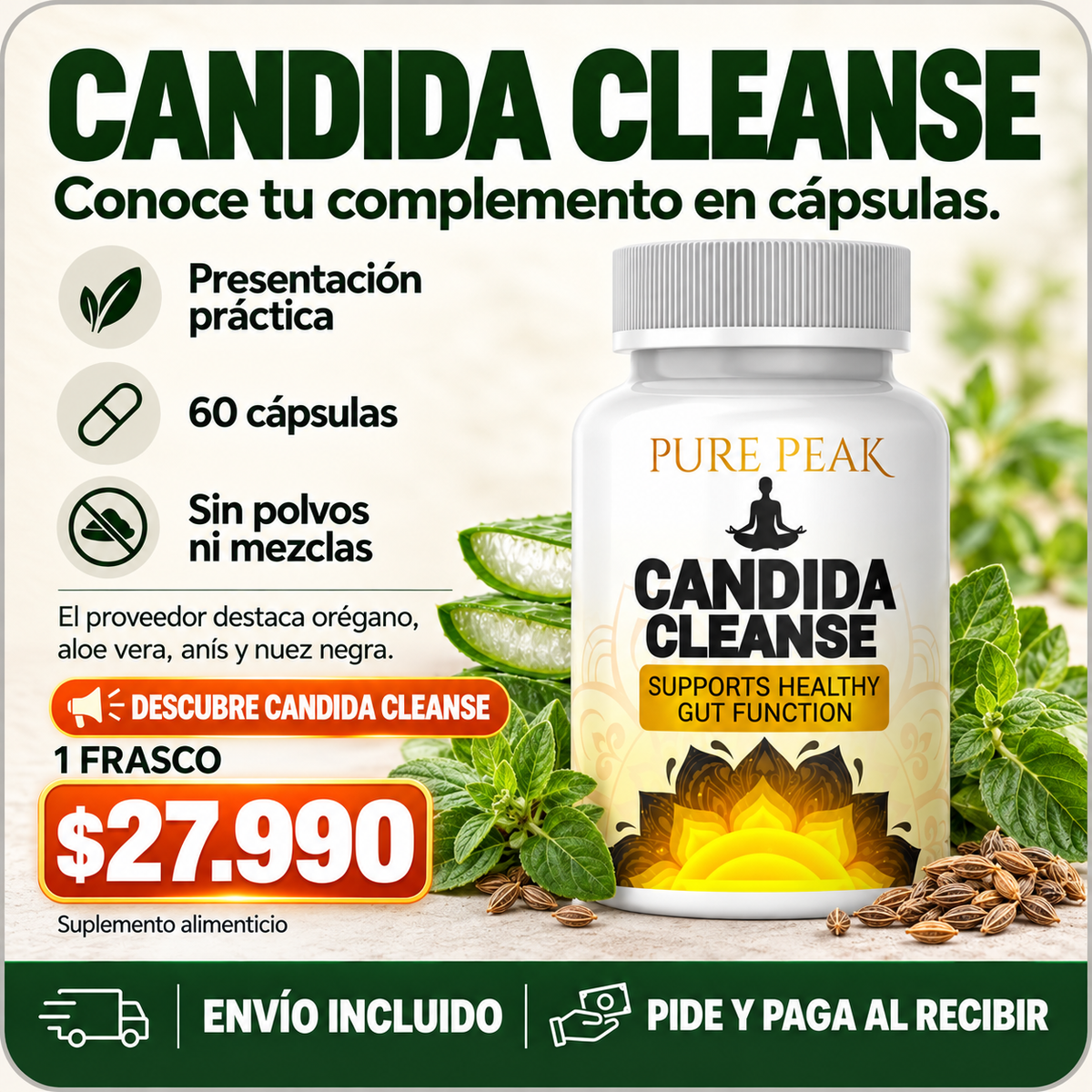 CANDIDA CLEANSE 60 Cápsulas