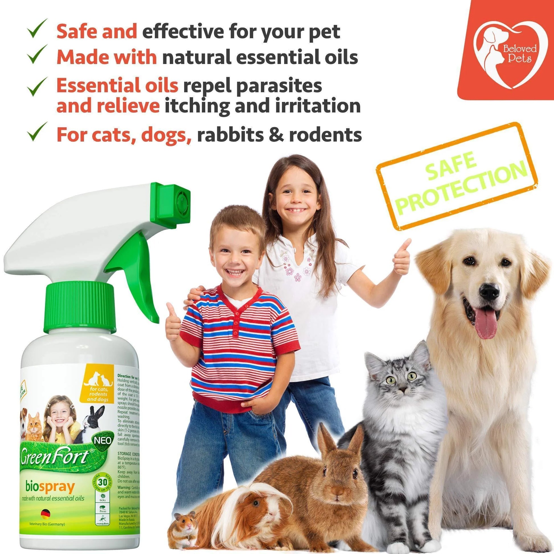 Flea & Tick Home Spray for Dogs Cats & Ferrets Mosquito Repellent